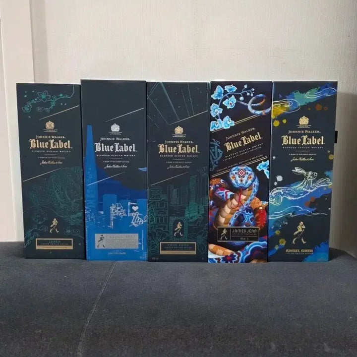 [BUNJANG] Johnnie Walker Blue Label 5 Types Limited Edition Whisky Empty Bottles / 조니워커 블루라벨 5종 한정판 위스키 공병