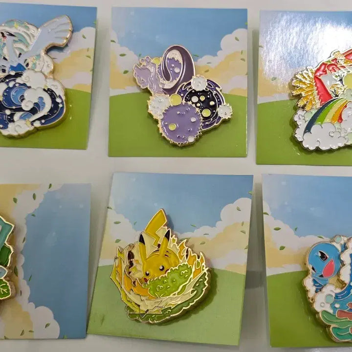 [BUNJANG] Pokemon x Isaac Toast Metal Badge Set / 포켓몬스터 이삭토스트 뱃지 6종 일괄로 팝니다