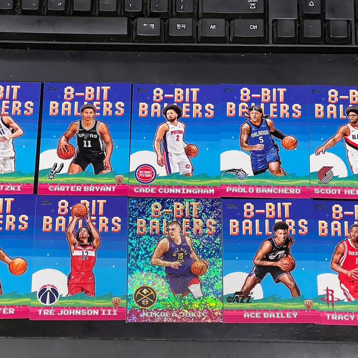 [BUNJANG] Topps NBA 8-Bit Ballers Nikola Jokic Holo Card &amp; 9 Base Cards / Topps Nba 8-Bit Ballers 니콜라요키치 홀로카드 외9매