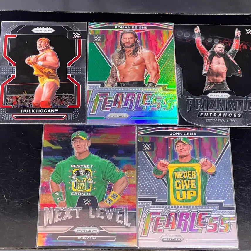 [BUNJANG] Panini WWE Certified Prism Trading Cards John Cena, Roman Reigns, Hulk Hogan, Seth Rollins (5-Card Set) / PANINI WWE 정품 프리즘카드 존시나, 로만, 헐크, 세스 5매