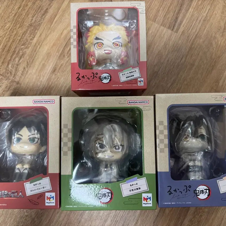 [BUNJANG] Lookup "Demon Slayer" &amp; "Attack on Titan" Characters Bundle Set Figures / 룩업 4종 일괄 에렌,사네미, 렌고쿠, 이구로