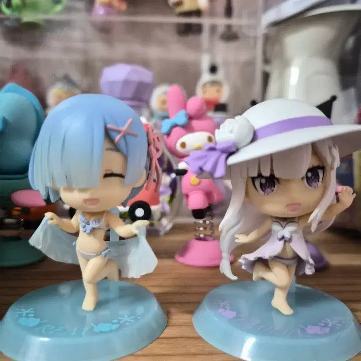 [BUNJANG] Re:Zero Emilia &amp; Ram Swimsuit Figure Bundle Set / 일괄) 제일복권 에밀리아 렘 피규어