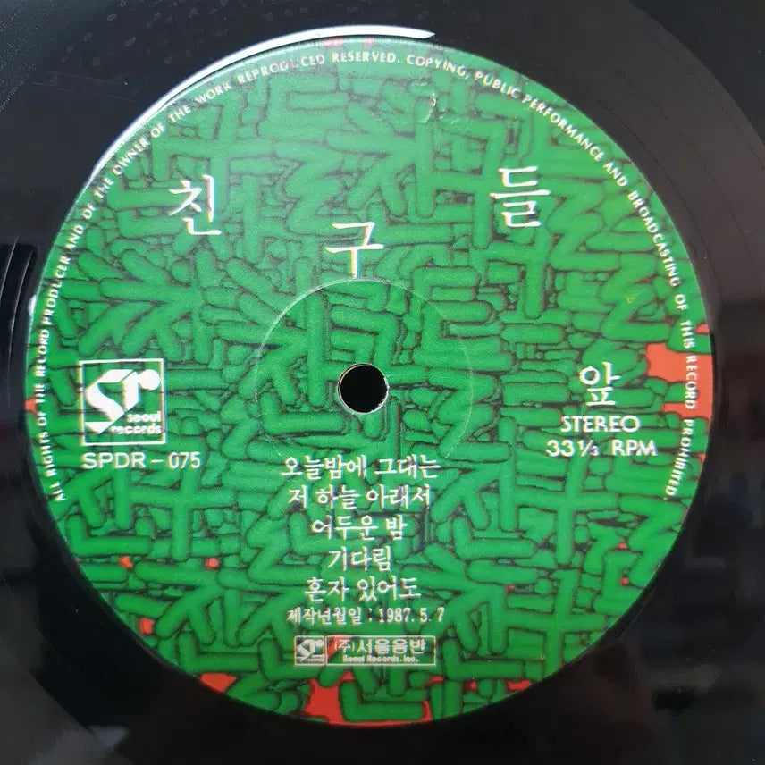 [BUNJANG] Shin Joong Hyun Friends LP 1987 / 친구들 LP 1987 서울음반