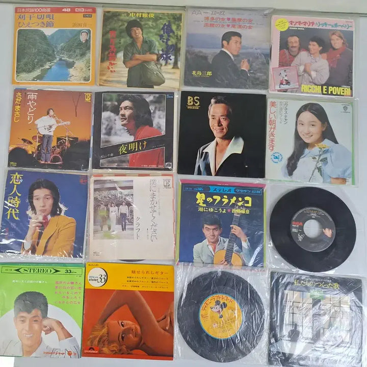 [BUNJANG] Japanese Enka 7-inch LP Records (12-disc Set) / 일본 엔까 노래 7인찌 엘피 레코드판 12장