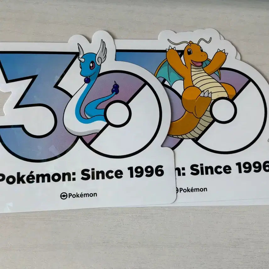 [BUNJANG] Pokemon 30th Anniversary Dragonite Sticker Set (2 Types) / 포켓몬 30주년 스티커 망나뇽 2종
