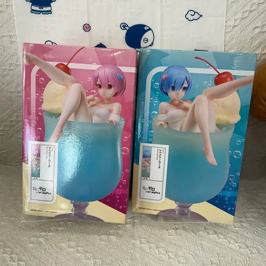 [BUNJANG] Re:Zero Cream Soda Ram &amp; Rem Figure Set / 리제로 크림소다 렘 람 피규어 세트