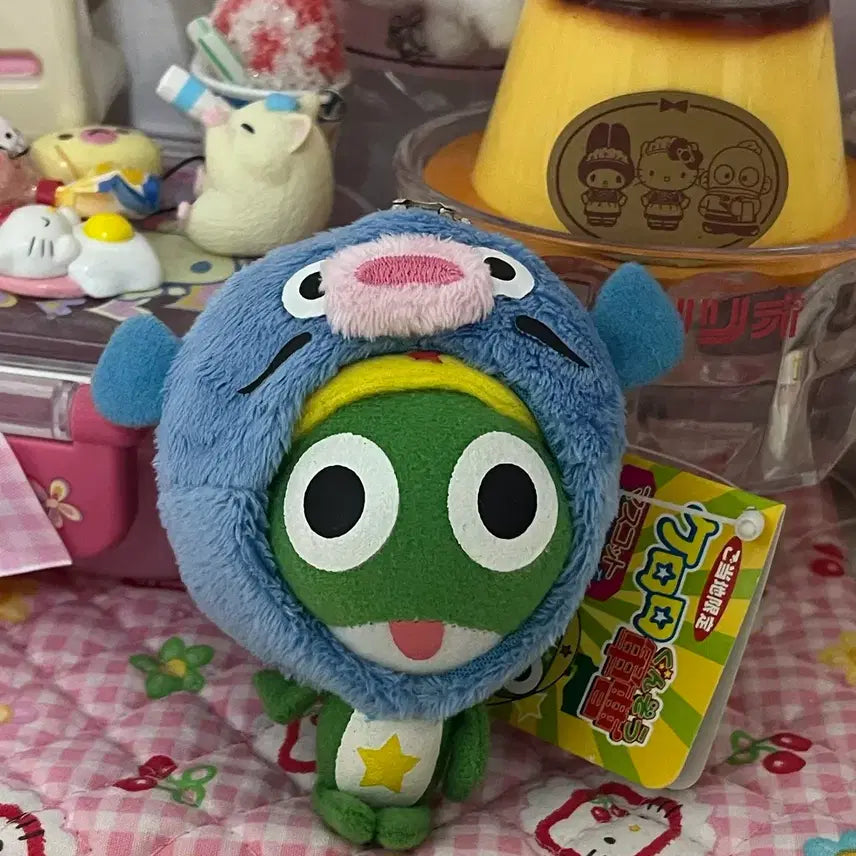 [BUNJANG] Vintage Keroro Mascot Plush Keychain Strap Frog / 고전 케로로 마스코트 인형 키링 스트랩 메기 물고기 모자 개구리