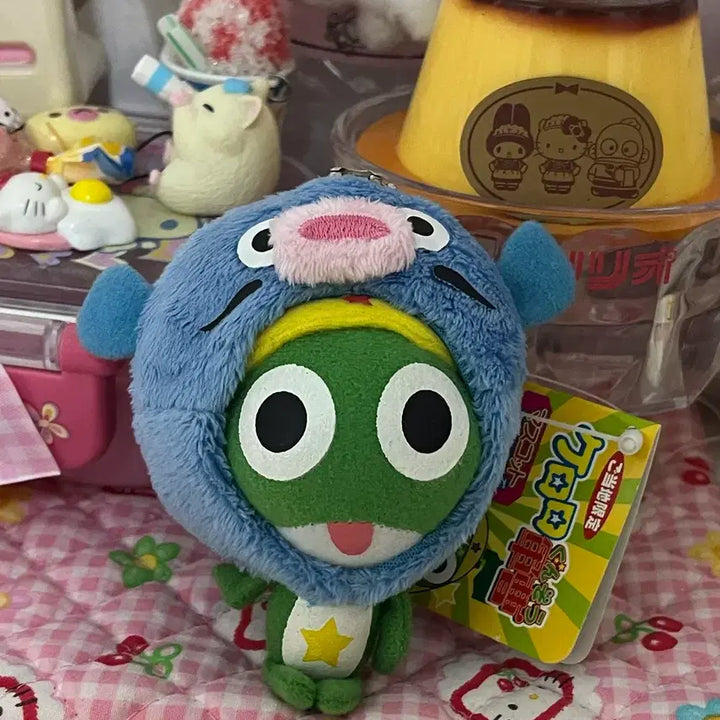 [BUNJANG] Vintage Keroro Mascot Plush Keychain Strap Frog / 고전 케로로 마스코트 인형 키링 스트랩 메기 물고기 모자 개구리