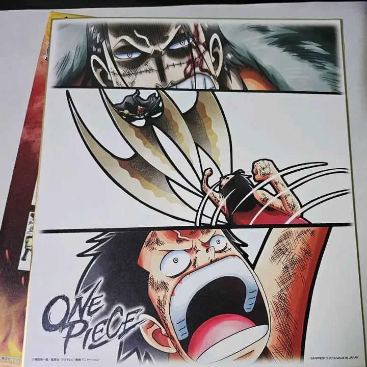 [BUNJANG] One Piece Luffy &amp; Crocodile Alabasta Masterpiece Shikishi / 원피스 루피 크로커다일 알라바스타 명장면 색지 금고양이정품