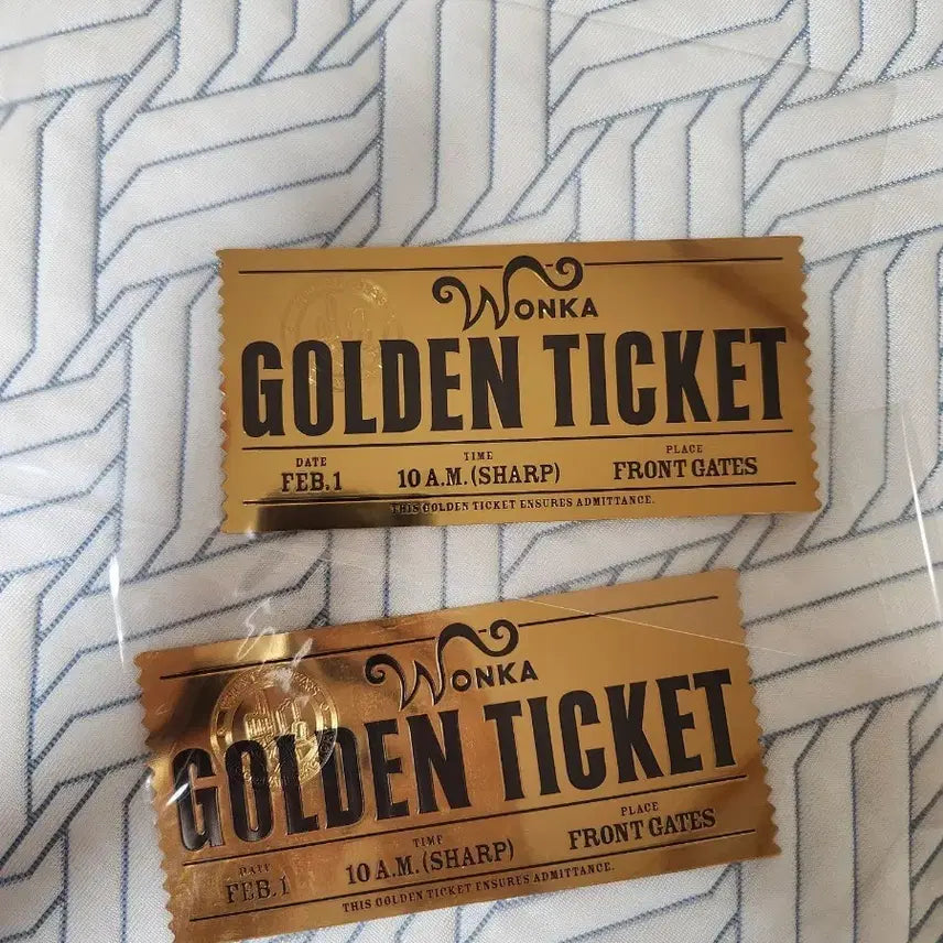 [BUNJANG] Willy Wonka Golden Ticket 2-Piece Set / 찰리와 초콜릿 공장 윌리 웡카 골든 티켓 2장 일괄