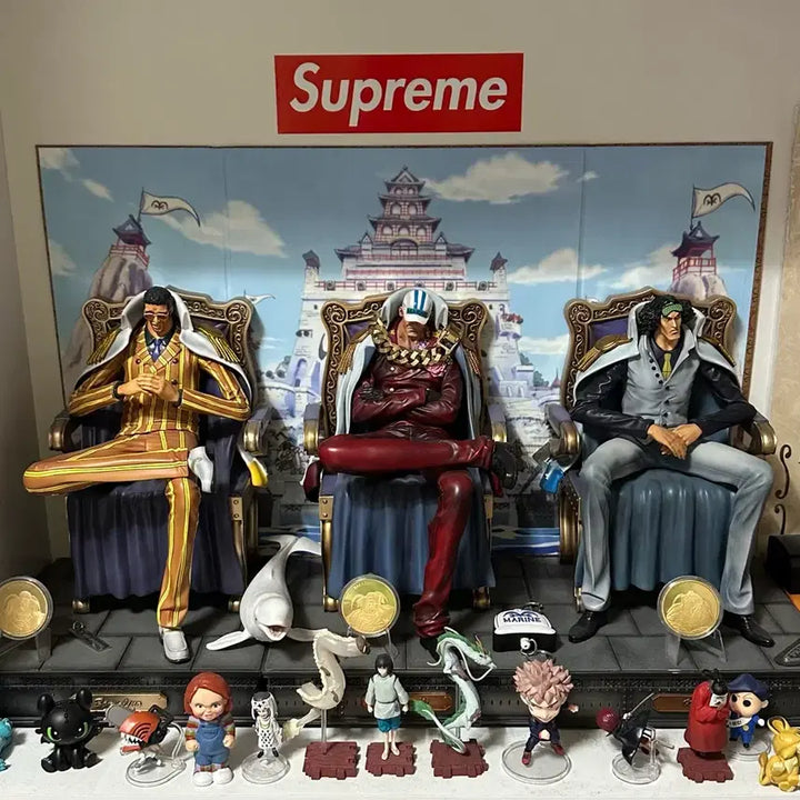 [BUNJANG] One Piece WCF Three Admirals Figure with Navy Base Diorama / 원피스 모펠 삼대장 피규어