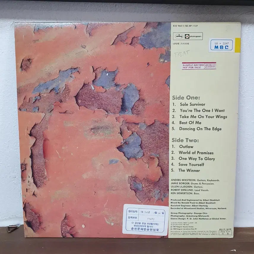 [BUNJANG] TREAT DREAMHUNTER LP 1988 SeongEum / TREAT DREAMHUNTER LP 1988 성음