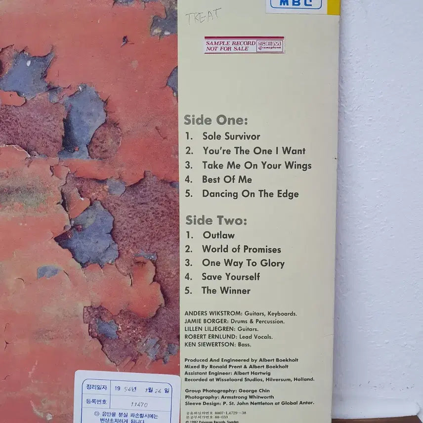 [BUNJANG] TREAT DREAMHUNTER LP 1988 SeongEum / TREAT DREAMHUNTER LP 1988 성음