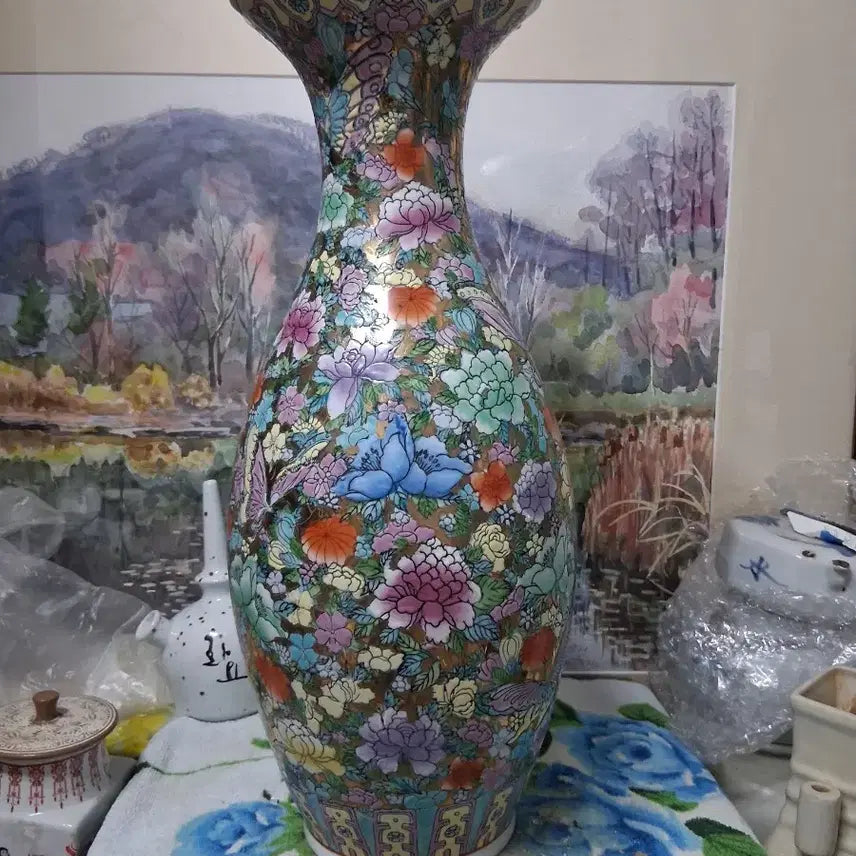 [BUNJANG] Floral Motif Ceramic Vase / 꽃 그림  도자기