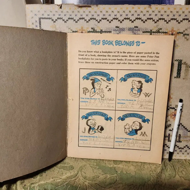 [BUNJANG] 1950s Walt Disney Peter Pan Joke Book, Connect-the-Dots, Puzzle / 1950년대 월트디즈니 피터 팬 북조크(Jokes), 점 잇기. 퍼즐,