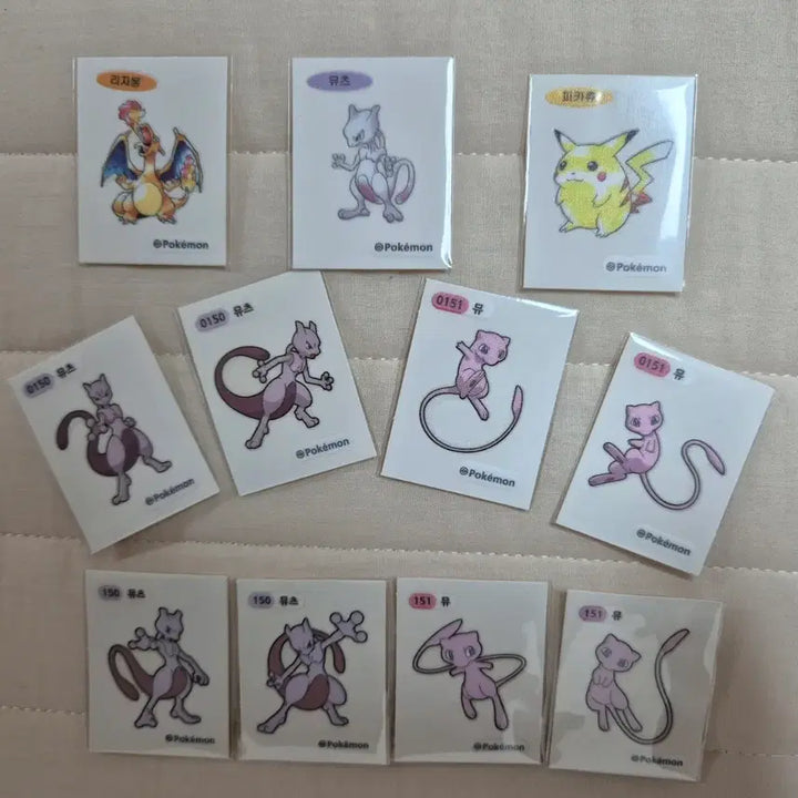 [BUNJANG] Pokemon Stickers Artwork Bundle Set (Mewtwo Included) / 포켓몬 띠부씰 아트워크 뮤츠 포함 일괄 판매합니다.