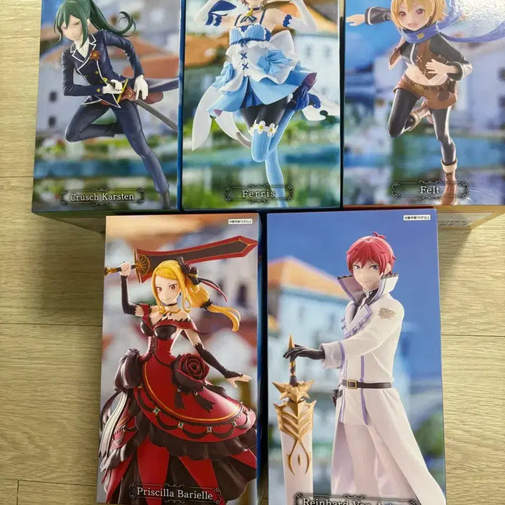 [BUNJANG] GIGO Re:Zero Felix Argyle, Crusch Karsten, Priscilla Barielle, Reinhard van Astrea, and Felt Figure Set / 기고 gigo 리제로 피규어 펠릭스 크루쉬 프리실라 라인하르크 펠트