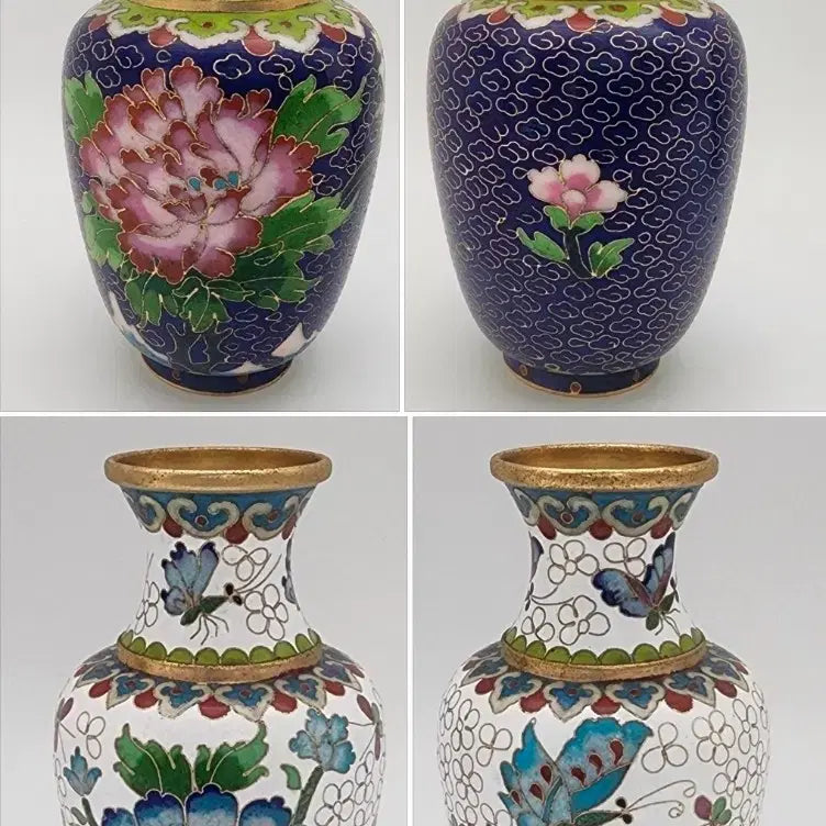 [BUNJANG] Dongdae Enamel Cloisonné Mini Vase Set of 2 / 2개일괄가/동태법랑 칠보 미니 화병 2종 세트/빈티지 오브제,장식품