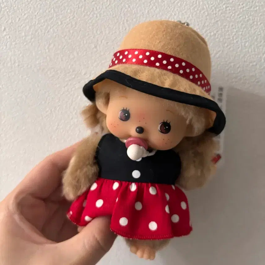 [BUNJANG] Authentic Hong Kong Minnie Mouse Monchhichi Girl Keychain / [정품] 홍콩 미니마우스 몬치치 여아 키링