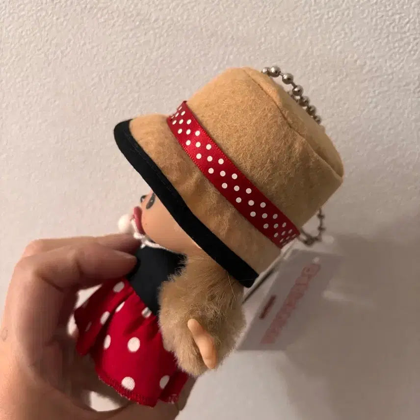 [BUNJANG] Authentic Hong Kong Minnie Mouse Monchhichi Girl Keychain / [정품] 홍콩 미니마우스 몬치치 여아 키링