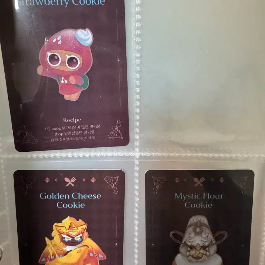 [BUNJANG] Cookie Run Recipe Card Bundle (Strawberry Cookie, Golden Cheese Cookie, Mystic Flower Cookie) / 쿠키런 쿠키앤모어 레시피카드 일괄 딸기맛쿠키 골드치즈쿠키 미스틱플라워쿠키