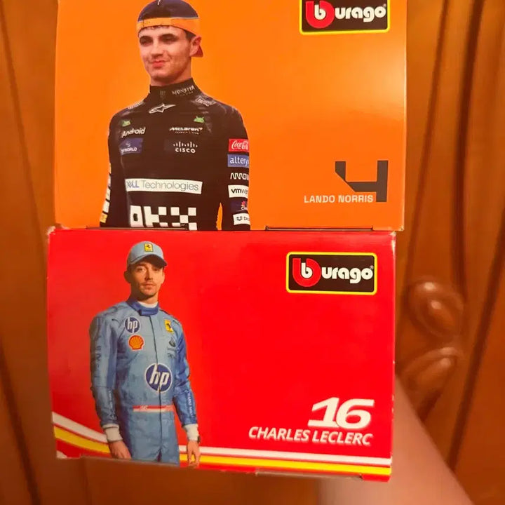 [BUNJANG] Bburago 1/43 Scale F1 McLaren Lando Norris &amp; Ferrari Leclerc Bundle Set / 부라고 1/43 F1 맥라렌 페라리 2종 세트 일괄