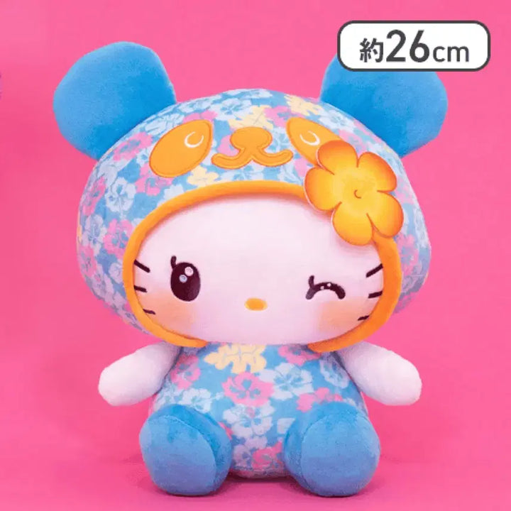 [BUNJANG] Sanrio Panda Kitty Hibiscus BIG Plush Doll 26cm / 블루) 판다키티 히비스커스 BIG 봉제인형 26cm