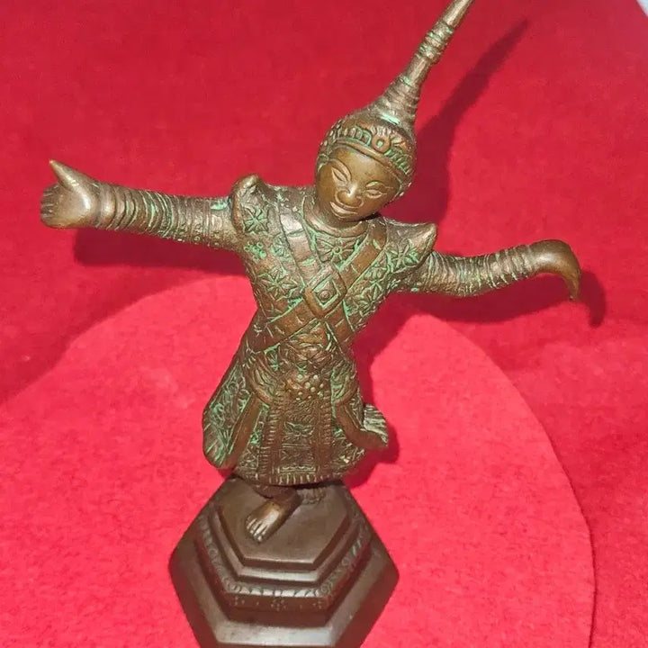 [BUNJANG] Thai Traditional Dancer Bronze Figurine Statue (844g) / [앤틱/소품] 동남아 태국 전통 무용수 황동 브론즈 인형 조각상 (844