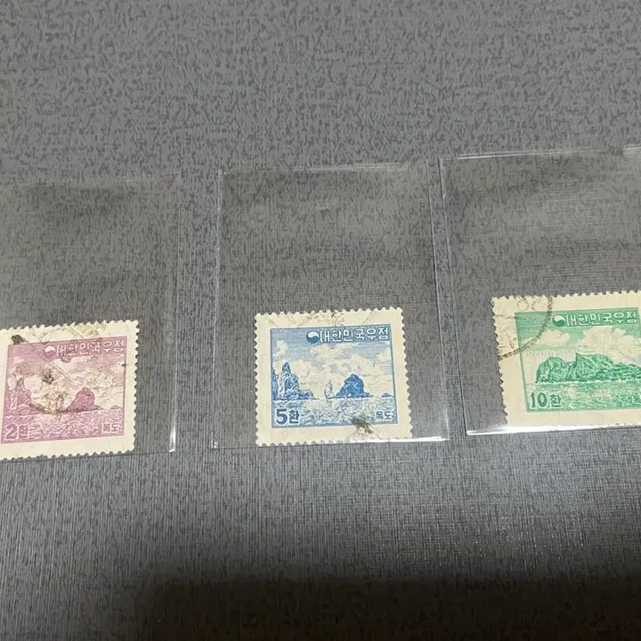 [BUNJANG] 1950s Dokdo Stamp 3-Type Complete Set (Used) / 1950년대 독도우표 3종 완세트 사용제 일괄 싸게판매합니다.