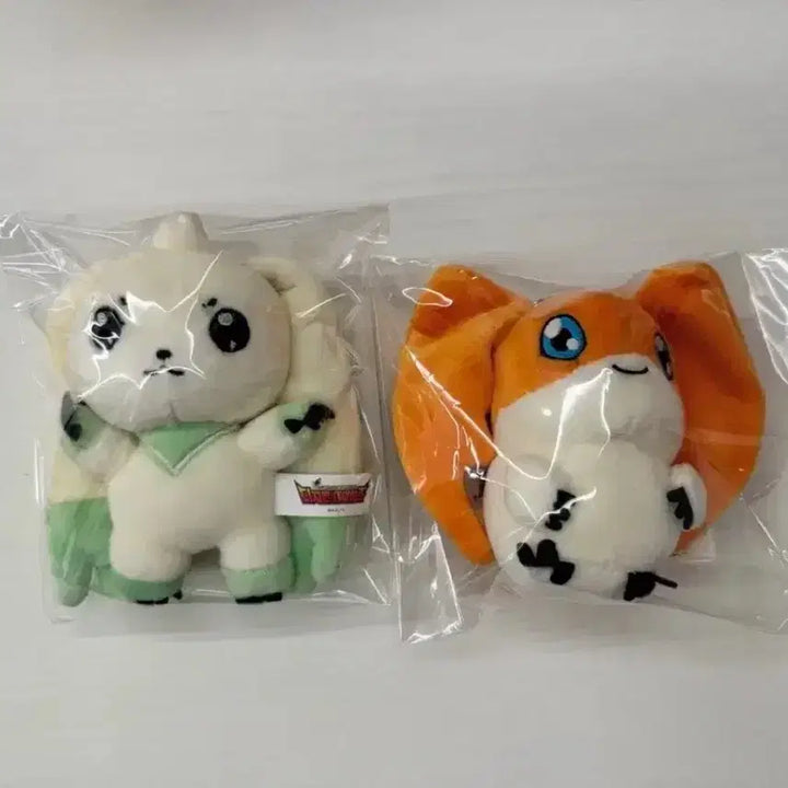 [BUNJANG] Digimon Tamers Terriermon &amp; Patamon Plush Keychain Bundle Set (Authentic, New) / [정품] 디지몬 테이머즈 테리어몬 어드벤처 파닥몬 인형 키링 일괄