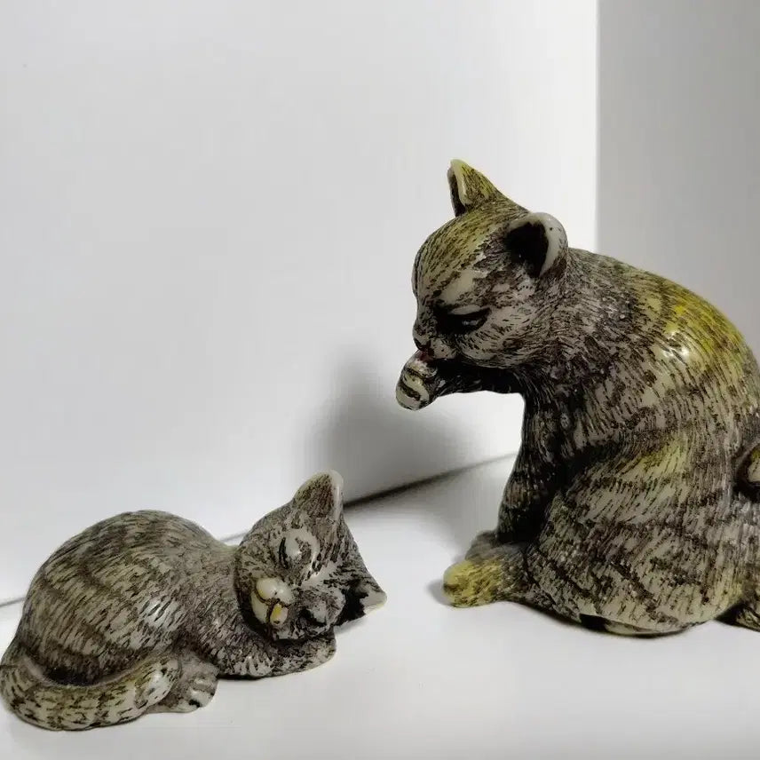 [BUNJANG] A. Lucchesi Vintage Resin Mother and Kitten Figurine / Vintage) 이태리 A.Lucchesi작가의빈티지레진 엄마와아기고양이