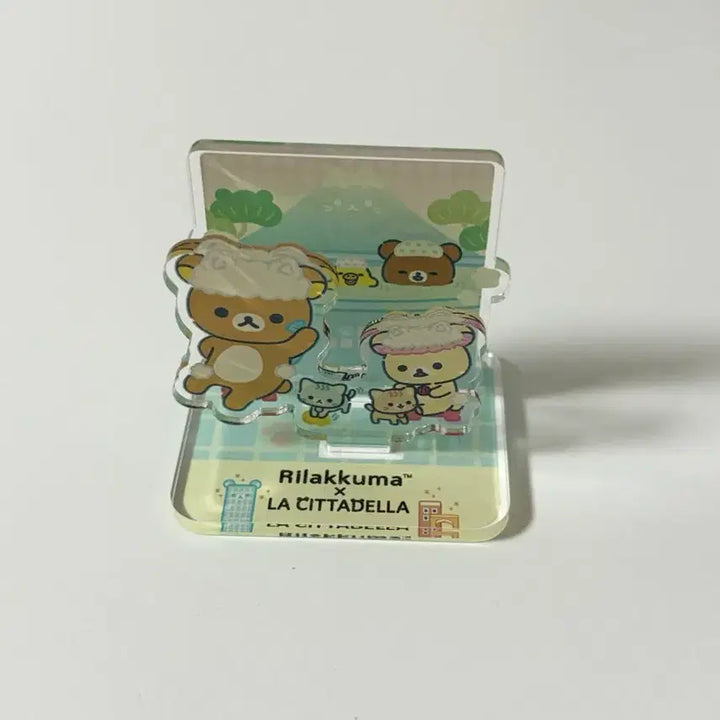 [BUNJANG] Rilakkuma Acrylic Stand Cat Onsen Neko Neko Yu / 리락쿠마 아크릴 스탠드 고양이온천 네코네코유