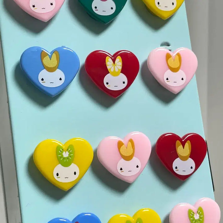 [BUNJANG] Heart Character Fruit Magnet (Random) / 하트 캐릭터 과일모양 마그넷(랜덤)