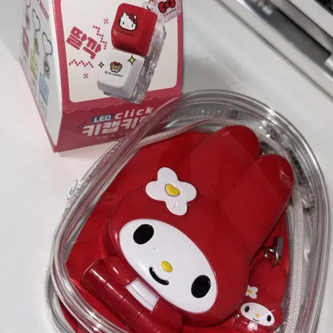 [BUNJANG] Sanrio My Melody Folder Phone Charm + Kitty LED Keycap Charm + 5pc Sanrio Charm Doll Bundle / 산리오 마이멜로디 폴더폰 키링 + 키티 LED 키캡 + 키링인형 5종