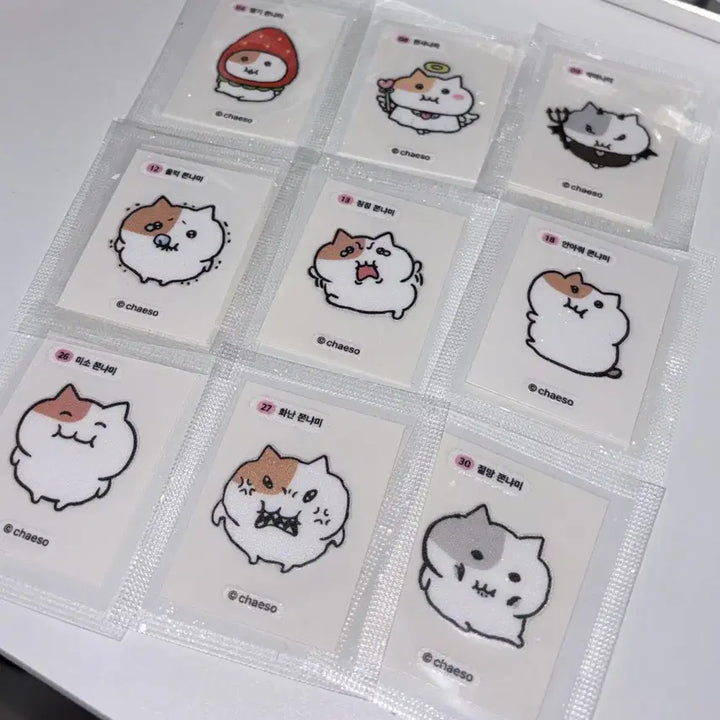 [BUNJANG] 9-Piece Sticker Set / (8종세트) 쫀냐미 띠부씰 스티커 모치냐미 모찌냐미 천사냐미 악마냐미