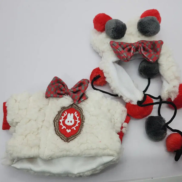 [BUNJANG] 20cm Unlabeled Cotton Doll Clothing Red Bean Paste Rabbit Outfit / 20cm 무속성 솜인형 옷 팥앙금 토끼 양도판매