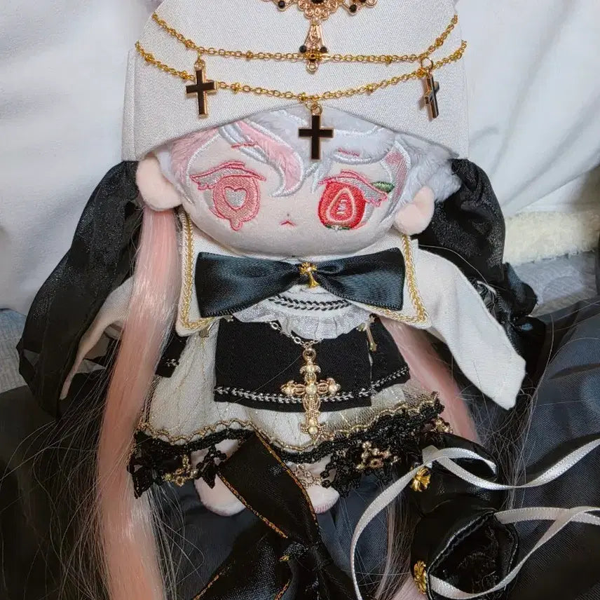 [BUNJANG] 20cm Plush Doll Clothes (No Character) - Triple Cream Cross Prayer / 20cm 솜인형옷 트리플크림 십자가기도 무속성