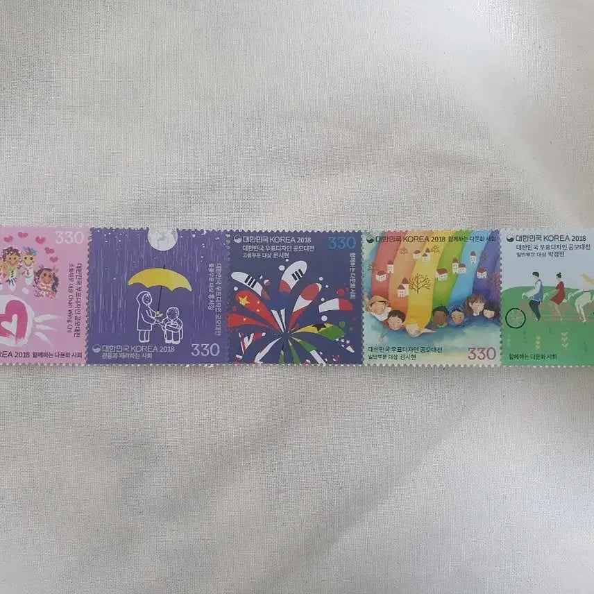 [BUNJANG] Multicultural Stamp Set (5 Types) / 다문화 우표 단편 5종