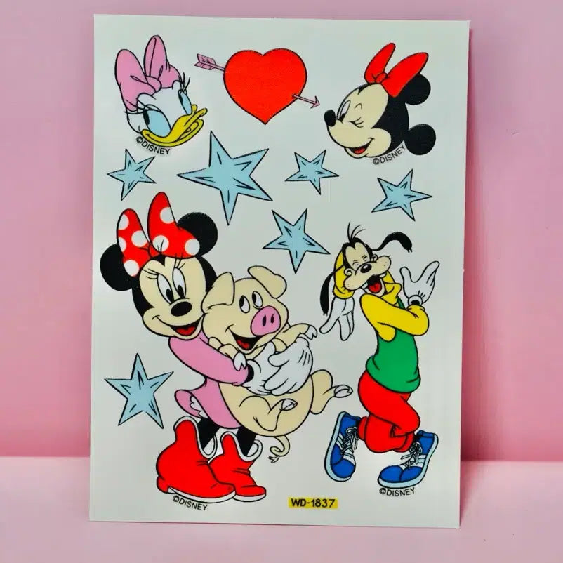 [BUNJANG] Unitech Disney Mini Mouse Goofy Stickers 90s / [고전문구] 유니테크 디즈니 미니마우스 구피 스티커 90년대