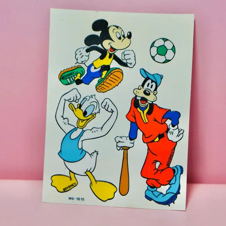 [BUNJANG] Unitech Disney Mickey Mouse &amp; Goofy Stickers (90s) / [고전문구] 유니테크 디즈니 미키마우스 구피 스티커 90년대