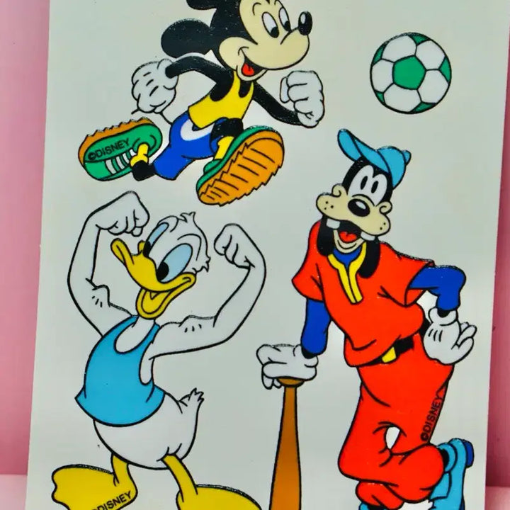 [BUNJANG] Unitech Disney Mickey Mouse &amp; Goofy Stickers (90s) / [고전문구] 유니테크 디즈니 미키마우스 구피 스티커 90년대