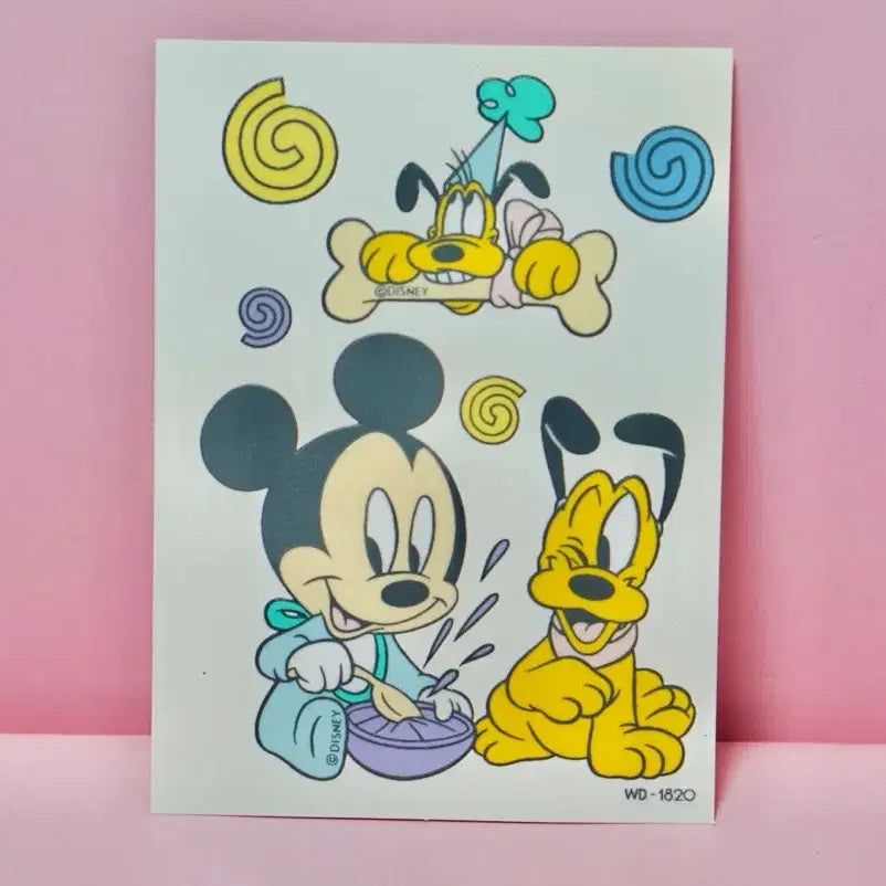[BUNJANG] Unitech Disney Baby Mickey Mouse Goofy Stickers 90s / [고전문구] 유니테크 디즈니 베이비 미키마우스 구피 스티커 90년대