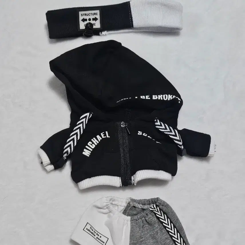 [BUNJANG] 20cm Doll Clothes Spy Black Outfit / 20cm 솜인형옷 꽃밭옷장 스파이 블랙