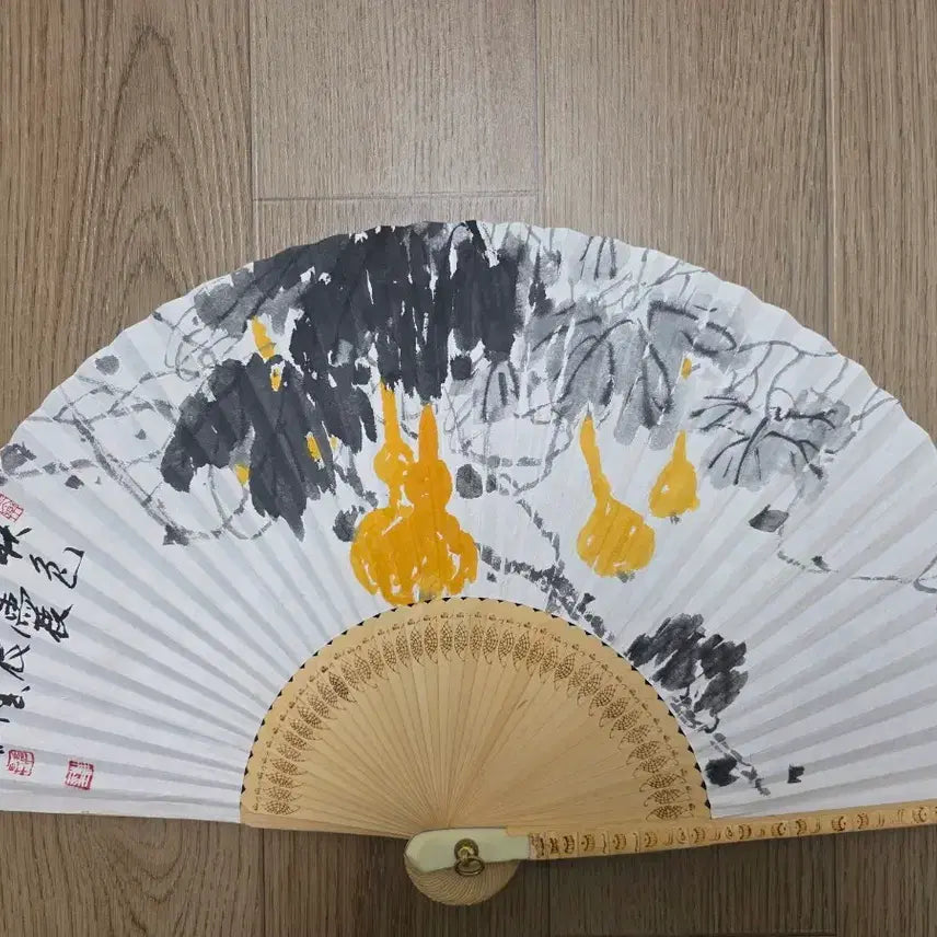 [BUNJANG] Byukgyeong Song Gye-il Artist Celadon Hand Fan / 벽경 송계일 작 합죽선 그림