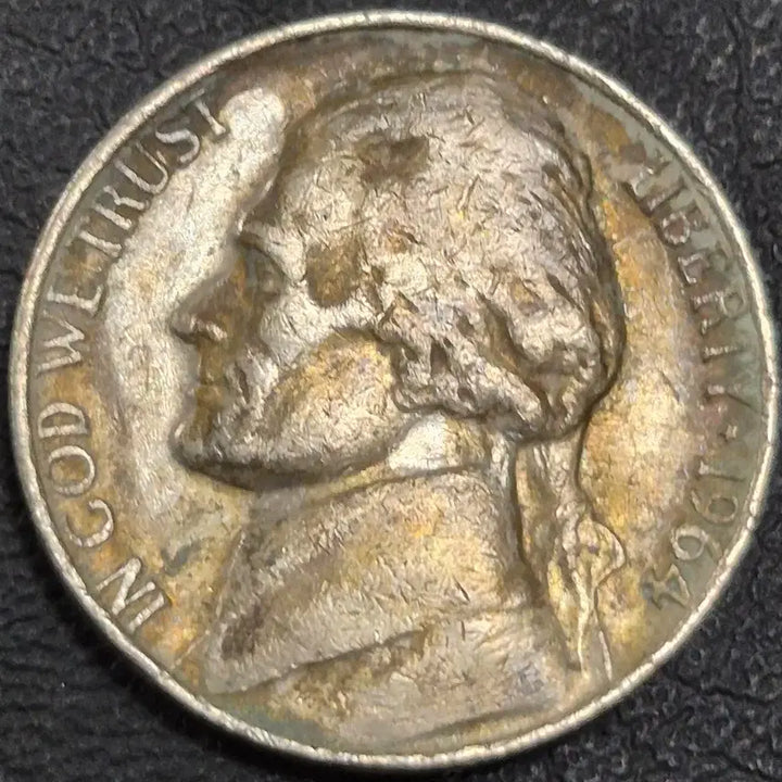 [BUNJANG] 1964 USA Nickel 5 Cents Coin - Die Clip Mint Error / 1964년P발행 미국 니켈  5센트.  다이 클립 주조 에러