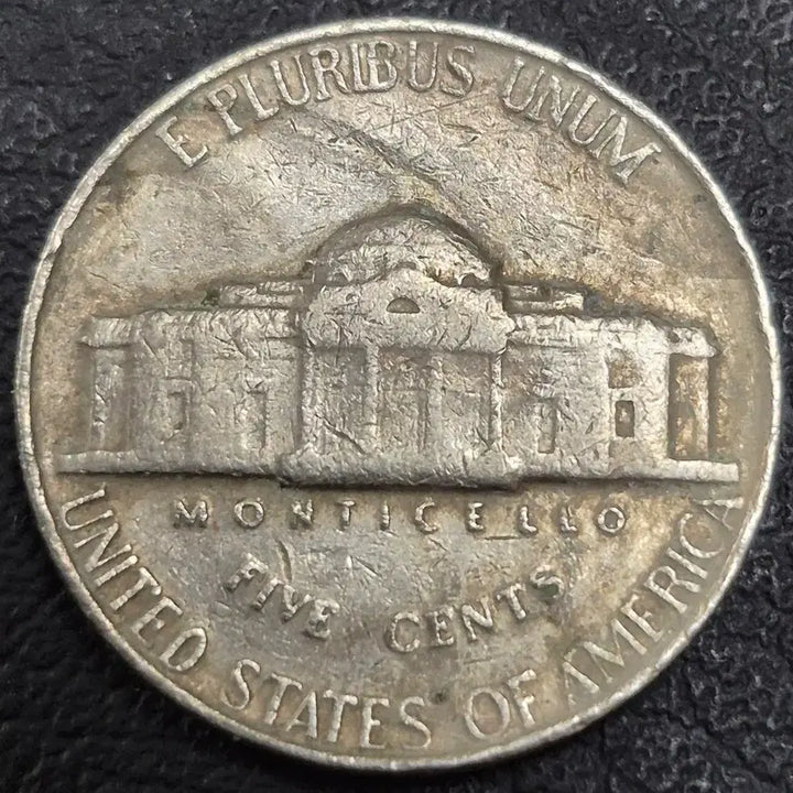 [BUNJANG] 1964 USA Nickel 5 Cents Coin - Die Clip Mint Error / 1964년P발행 미국 니켈  5센트.  다이 클립 주조 에러