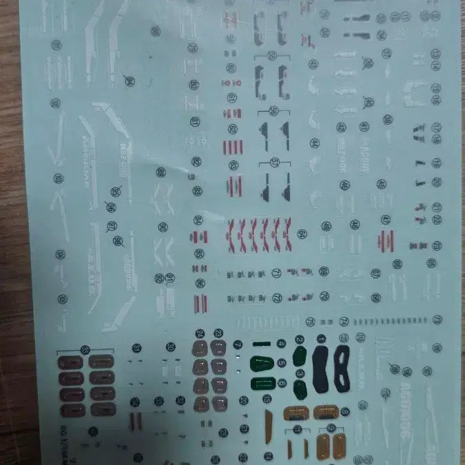 [BUNJANG] Bandai RG 1/144 Zeta Gundam Realistic Decals / 반다이 RG 1/144 제타건담 리얼리스틱 데칼(극히 일부 사용)