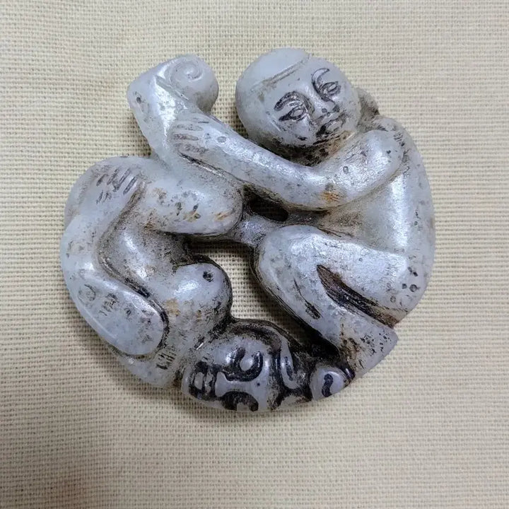 [BUNJANG] Antique Jade Pendant with Dual Figures / 고풍스러운 인물옥패