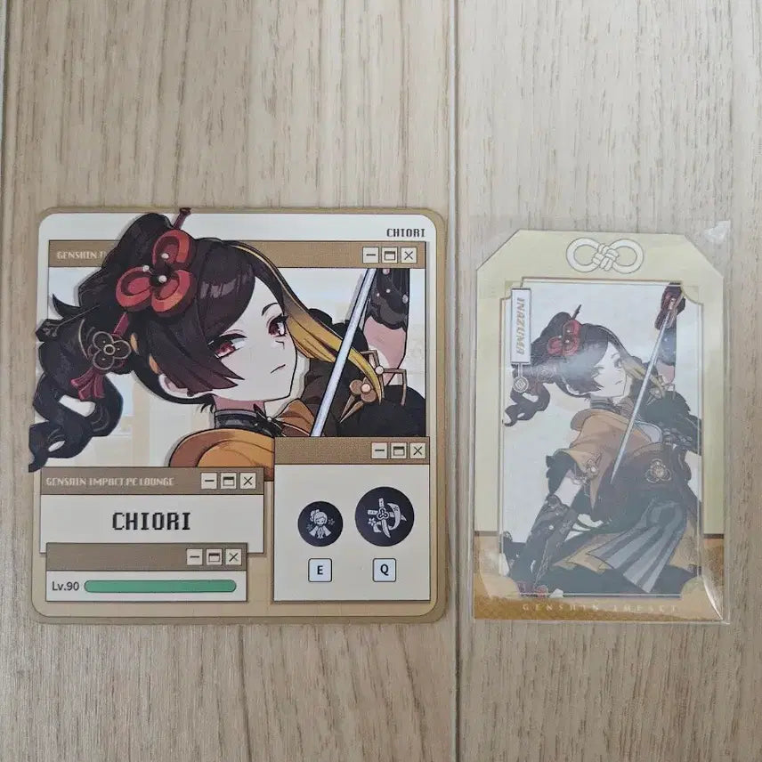 [BUNJANG] Genshin Impact PC Lounge Chiori Coaster / 원신 pc라운지 치오리 엽서 + 코스터 + 오마모리 굿즈