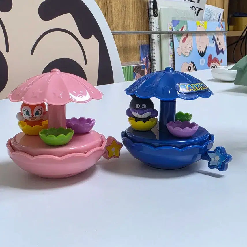 [BUNJANG] Anpanman, Baikinman, Shokupanman Figure Set with Amusement Park Ride Toy / 호빵맨 세균맨 짤랑이 피규어